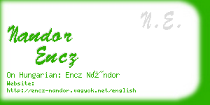 nandor encz business card